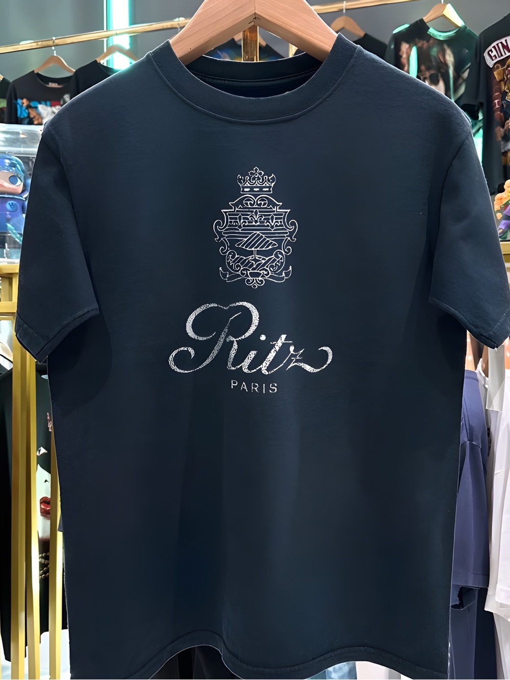 90's Ritz Paris Washed Black T-Shirt